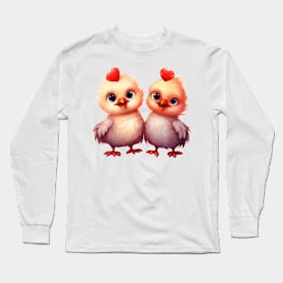 Valentine Chicken Couple Long Sleeve T-Shirt